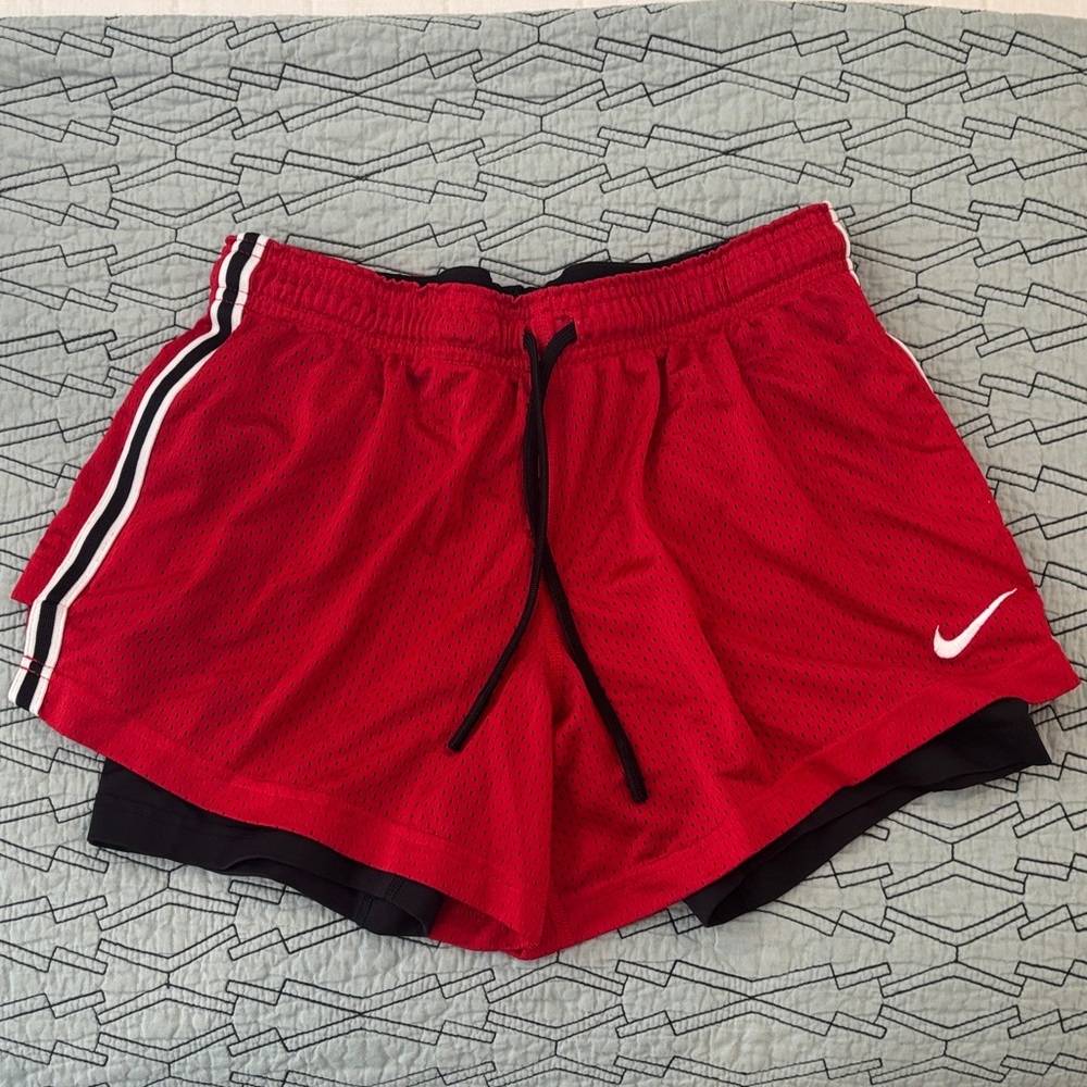 Nike Pro Combat Women's Red and Black Athletic Shorts